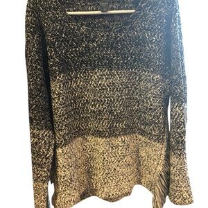 Elegant Black and Cream Women's Sweater